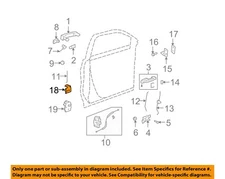 GM OEM 07-17 Acadia Limited Rear Door Lock Hardware-Upper Hinge 25943923