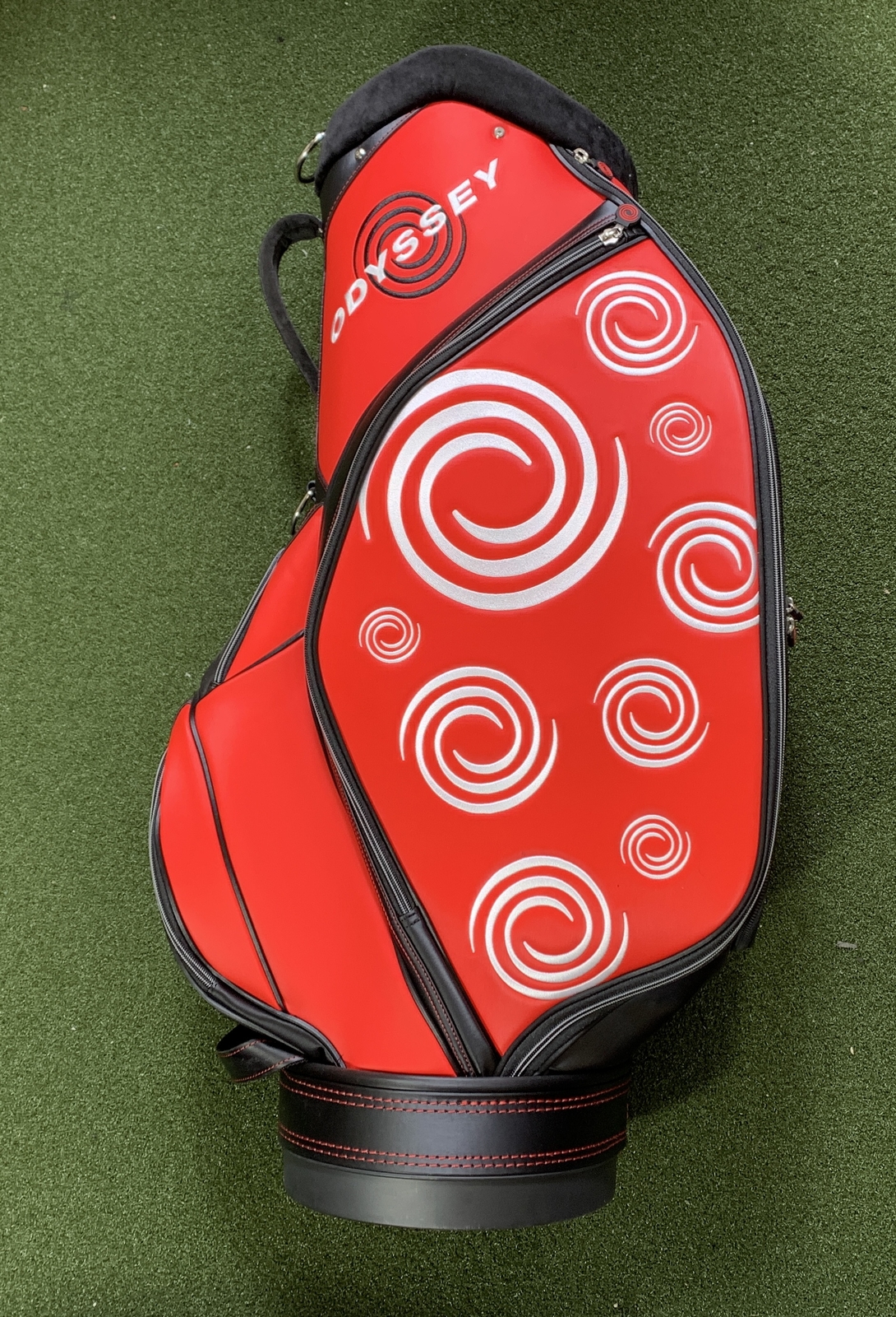 Odyssey Staff Bag Red Black White 6Way Divide No Strap Golf Bag eBay