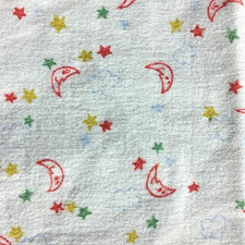 Babycrest Vintage White Stars Moon Baby Receiving Blanket Cotton USA 30x35 Baby