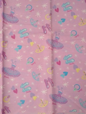 Fabric Barbie Fashion Designs Pink 100% Cotton Material Sewing Crafts BTHY