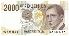 2000 LIRE B. D'ITALIA GUGLIELMO MARCONI SERIE SOSTITUTIVA XA 12/11/1993 FDS