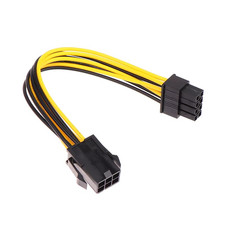PCIe 6 Pin Male to 8 Pin Female GPU Power Adapter Converter Cable