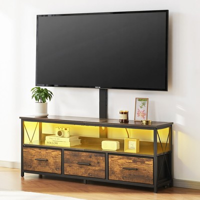 Uimoso TV Stand Media Center for TV's up to 75'' w/Storage Cabinet & LED Lights