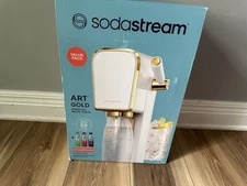 SodaStream Art Gold Soda Maker Sparkling Water Maker White Gold BB: 07/30/2025