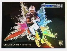 ?CeeDee Lamb 2020 Obsidian #25 Black Color Blast /(SSP) Rookie RAW?NICE CARD!!. rookie card picture