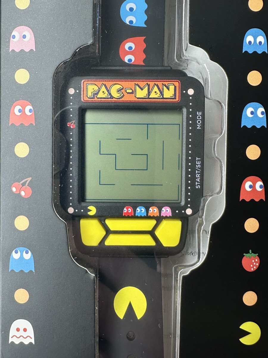 PAC-MAN Electronic Digital LCD/LED Game Wrist Watch Works/New