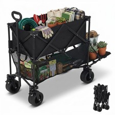 Collapsible 2-Tier Folding Utility Wagon Cart...