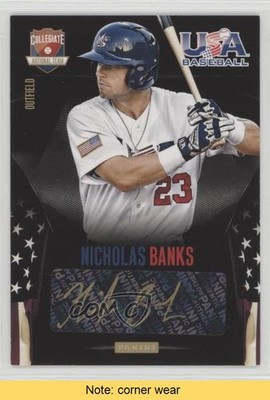 2014 USA Baseball Box Set Black Gold Signatures 48/49 Nick Banks Auto READ 0h1