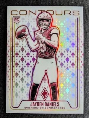 2024 Panini Phoenix - JAYDEN DANIELS RC - Contours Pink /80 - Commanders