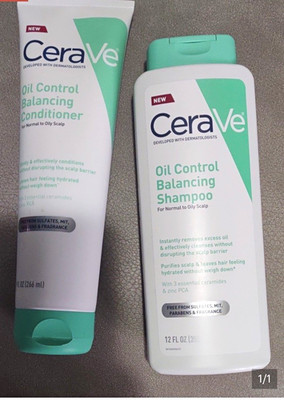 CeraVe Oil Control Balancing Shampoo Ceramides + Zinc PCA Fragrance-Free 12