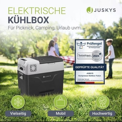 Juskys Cool Box Yukon 50L Compressor 12/24V & 230V App USB Digital Display