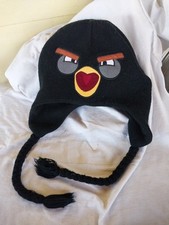 Angry Birds Black Reversible Green Ptg Toboggan Hat used