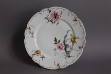 Antikes Haviland & Co Limoges Bunte Blumen Speiseteller D 24cm winzige Chips (1)