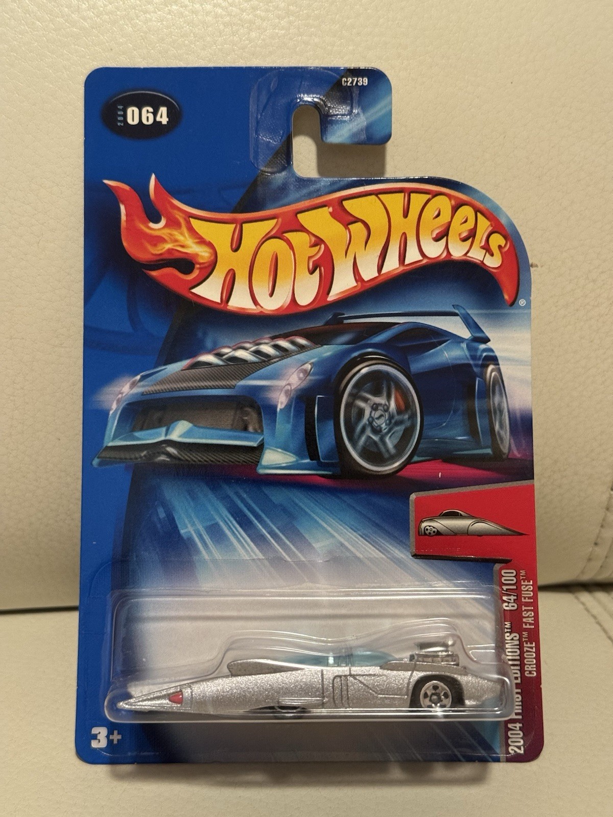 2004 Hot Wheels First Editions Crooze Fast Fuse 64/100 Silver Collector #064