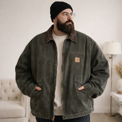 Vintage Carhartt Detroit Jacket Mens *5XL* Moss Green J97 MOS