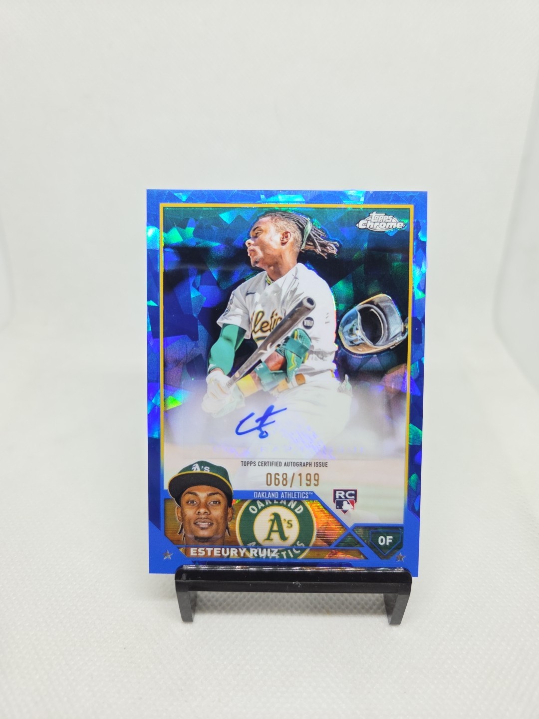 2023 Topps Chrome Update Sapphire Esteury Ruiz Rookie Auto /199 #USA-ER A's