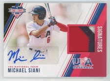 Michael Siani 2018 Panini Stars & Stripes Prime Signatures Gold Auto /25 Relic
