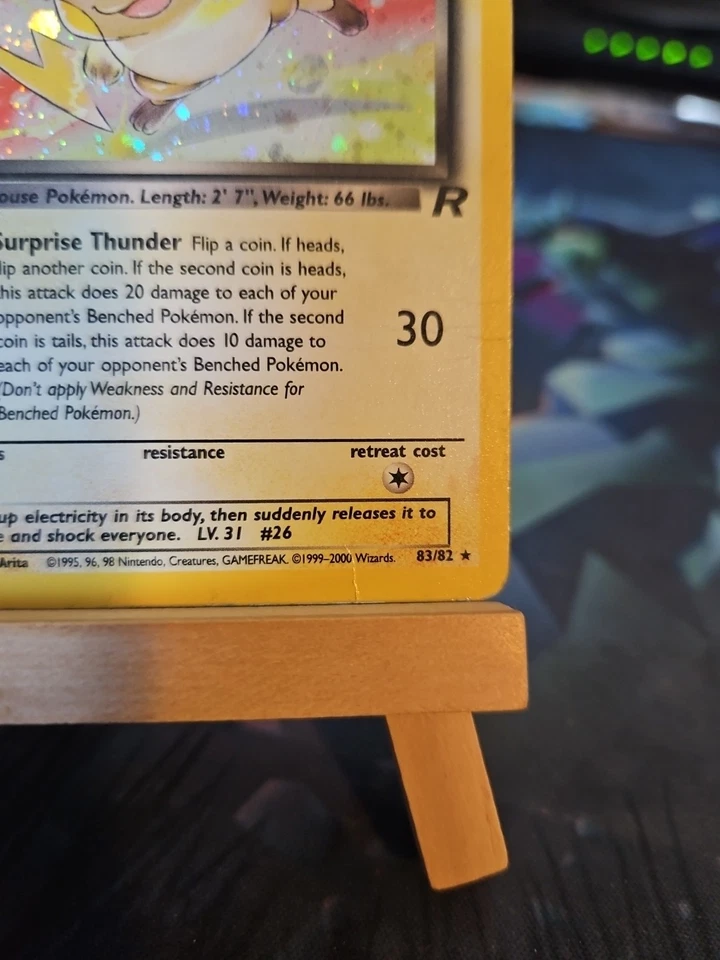 Pokémon Dark Raichu Holo TCG Card 83/82 Rocket HP - Image 4 of 4
