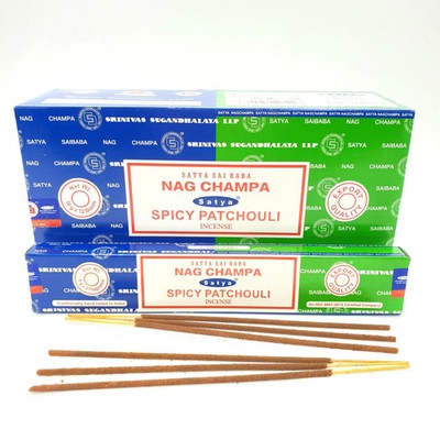 Satya Combo Serie - Nag Champa & Spicy Patchouli Räucherstäbchen   Die Fusio