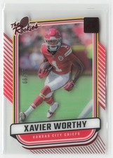 Xavier Worthy 2024 Clearly Donruss #7 Clearly The Rookies Red #/99
