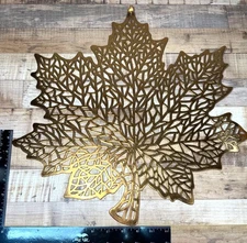6 Metallic Gold Maple Leaf Placemats