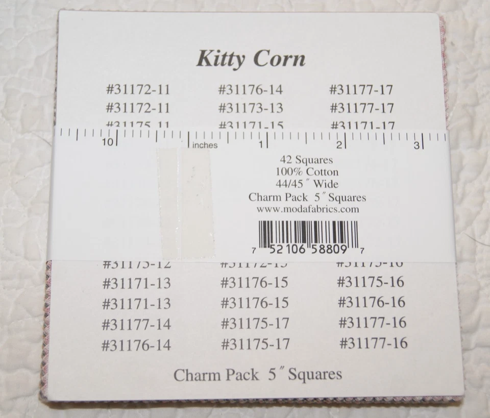 Moda  Kitty Corn 5" Inch Charm Pack Urban Chicks Quilt Top Fabric 42 Pieces - Image 2 of 2