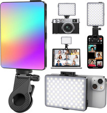 RGB Video Light, Pocket LED On-Camera Video Lights, 3000-9900K 360 Full Color 20