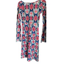Mexicali Blues Geometric Print Long Sleeve Midi Dress Women Made in India