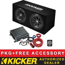 KICKER 300W DC122 12" CAR AUDIO SUB PACKAGE CLASS D MONO AMPLIFIER 8AWG KIT