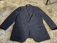 Faconnable Men's L Navy Cotton Blazer Sport Coat