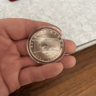 #ad Chrysler Honors The Bill of Rights 1791 1991 Fine Silver 1 oz Coin $99.00