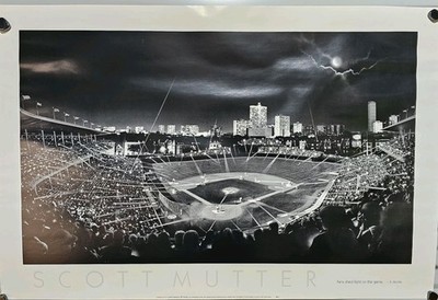 Scott Mutter Unframed Poster Fans Shed Light On the Game Wrigley Field 24X36 BIG