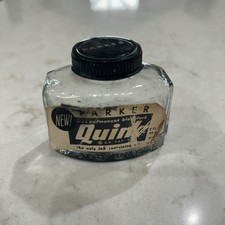 Vintage Parker Quink 2oz Blue Black Ink Bottle Empty