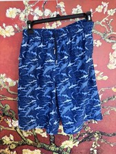 Southern Tide Shorts Youth Large 16Y Blue Shark Swim Trunks Lined Beach