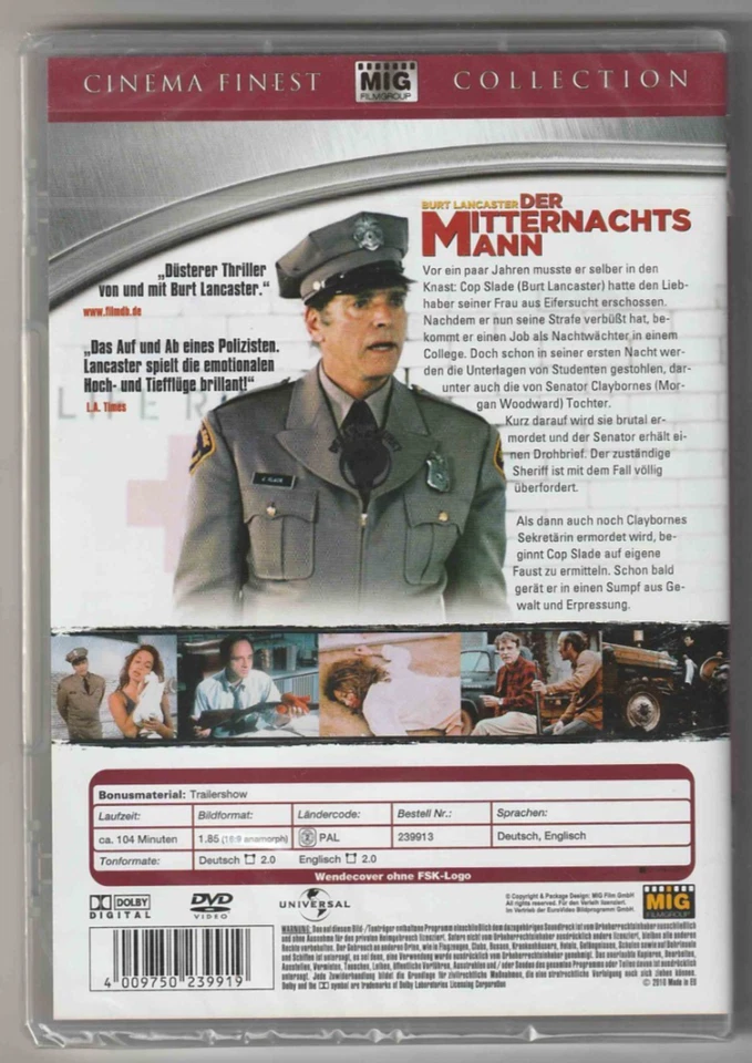The Midnight Man - Der Mitternachtsmann - German DVD - Image 2 of 2