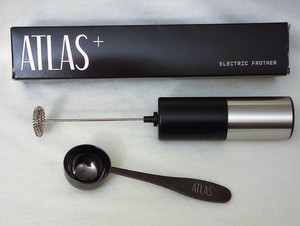 NEW ATLAS + FROTHER Hand Mixer DRINK Milk Coffee Handheld Foam Maker & SPOON SET