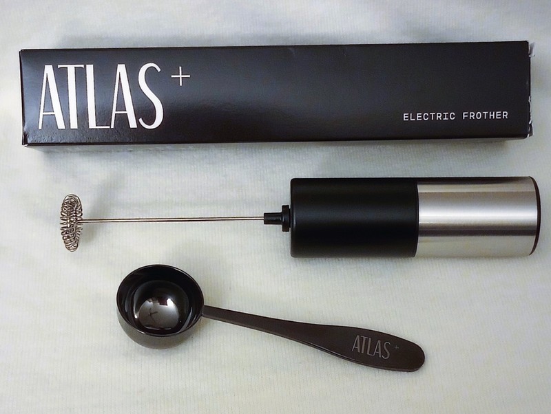 NEW ATLAS + FROTHER Hand Mixer DRINK Milk Coffee Handheld Foam Maker & SPOON SET