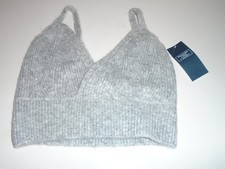 Abercrombie Fitch Gray Cropped Sleeveless Knit Top Size Small New With Tags