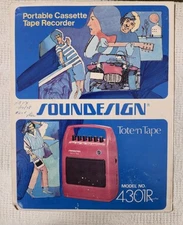 Vintage 1980s Soundesign Portable Cassette Player/Recorder Model# 4301R READ!