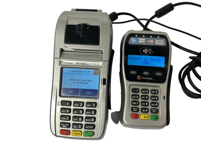 SET First Data FD130 Duo and FD-35 PIN Pad Credit Debit Card POS Terminal w/ PS