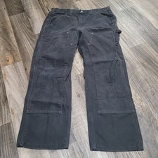 Carhartt Double Knee Carpenter Pants Mens 34x32 Black Relaxed 100098 001