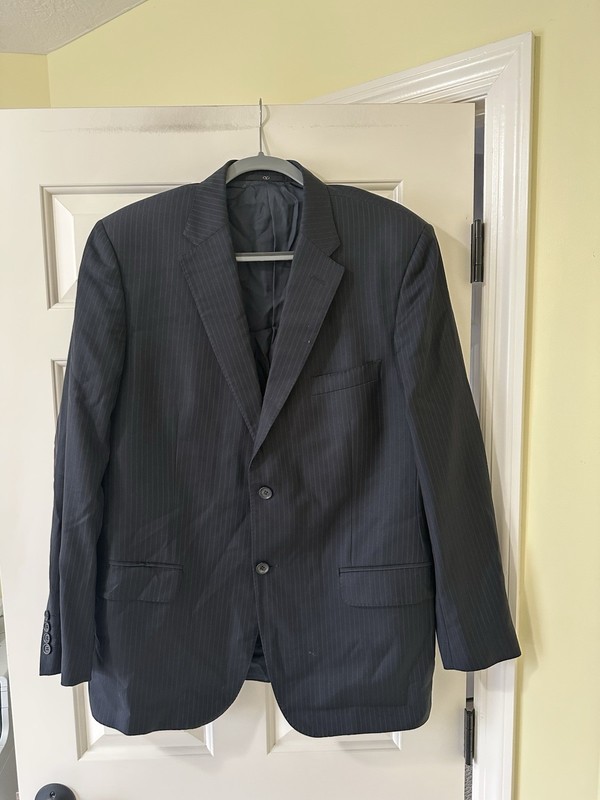 Valentino Roma Designer Blue Pin Striped Suit Jacket U.S. 46
