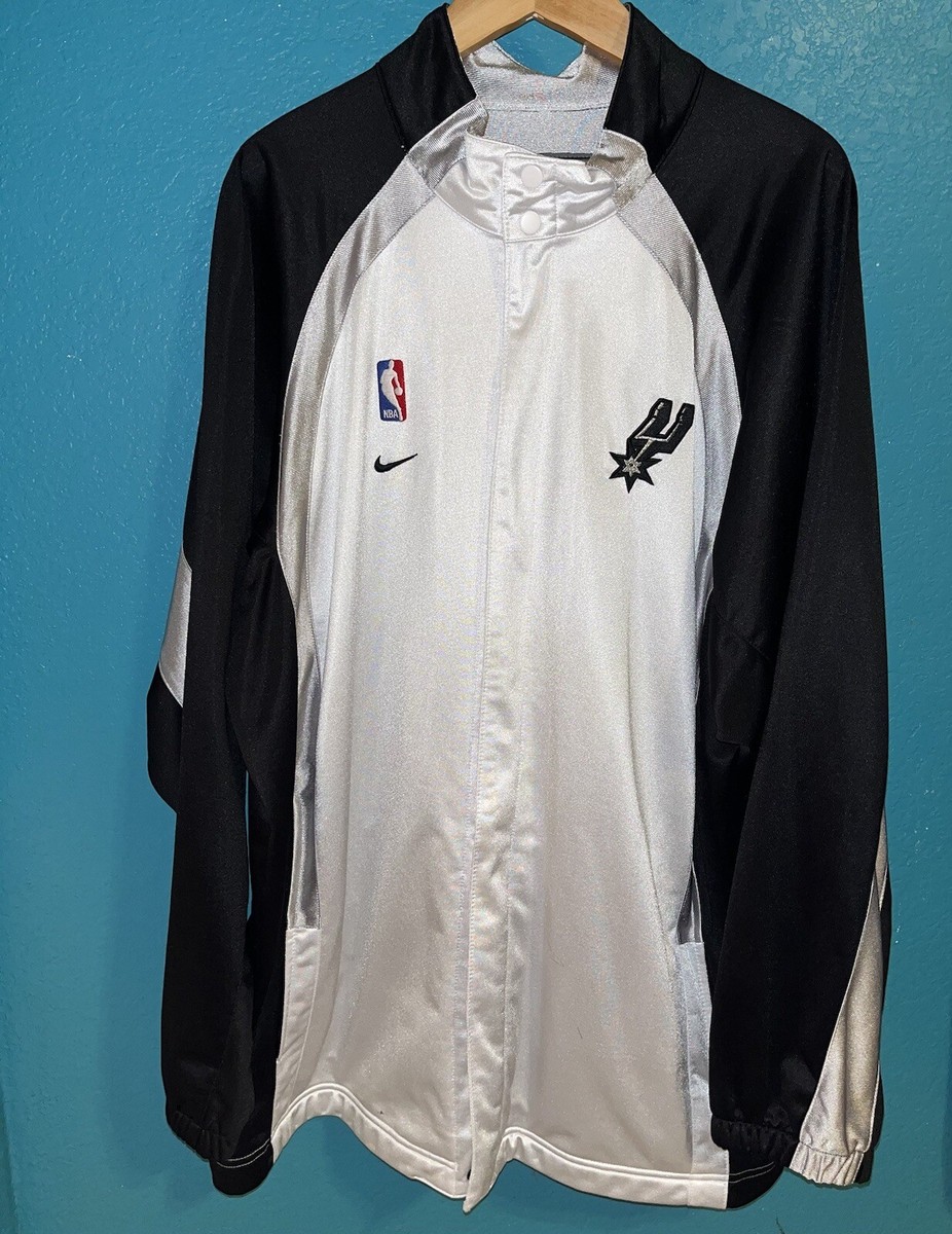San Antonio Spurs Nike Basketball Jacket Button Up XL White/Black