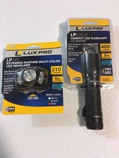 LUX PRO Waterproof ￼LP345 ~ AAA LED Headlamp + LP600V2 ￼ Flashlight Combo!