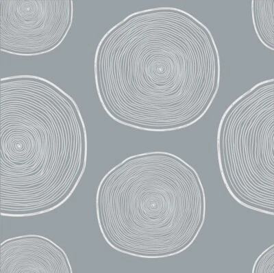 Wachstuchtischdecke PVC Helsinki grau u. weiße Kreise 140cm breit Länge wählbar - Bild 1 von 3