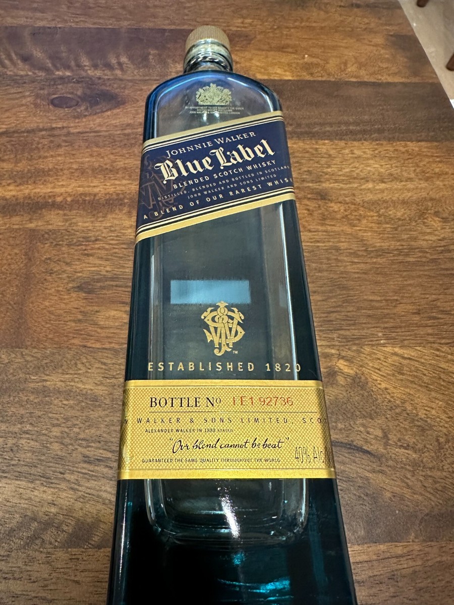 Johnnie Walker Blue Label Scotch Whiskey EMPTY 750ml Bottle No Box