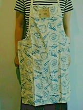 NEW Home Concepts Sea Shells Print 100% Cotton 19" X 30" Kitchen Apron