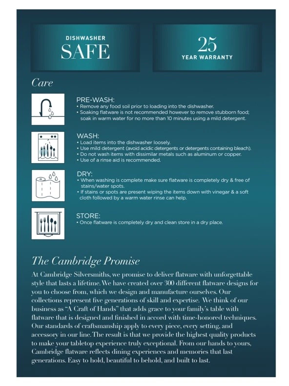 Cambridge 18/0 Stainless Steel 20-pc Snowflake Sand Flatware Set - Image 3 of 4