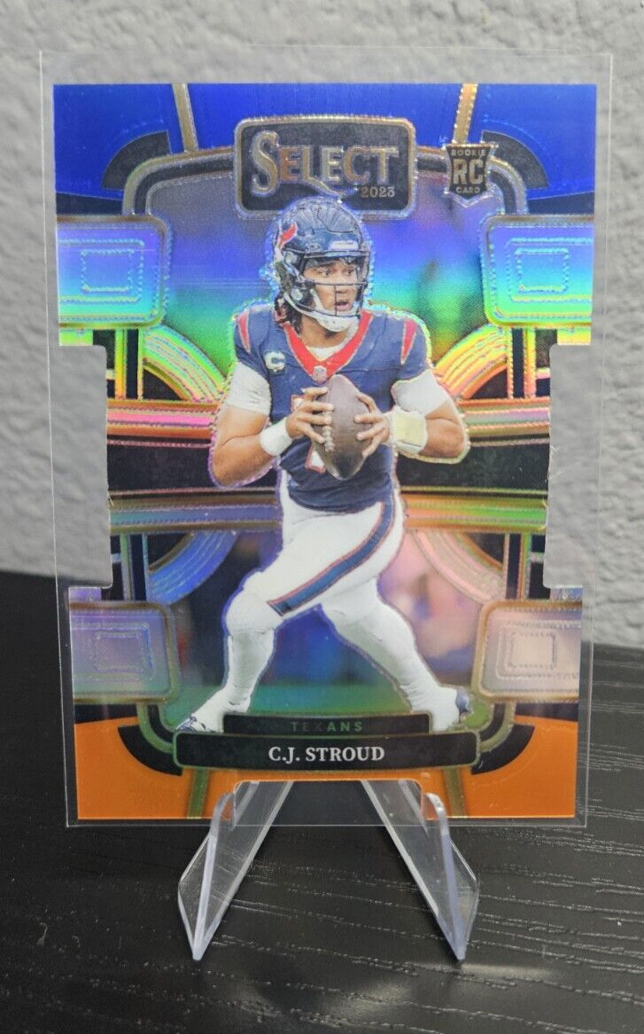 2023 Panini Select C.J. Stroud Die Cut #41 Orange Blue Prizm RC /35