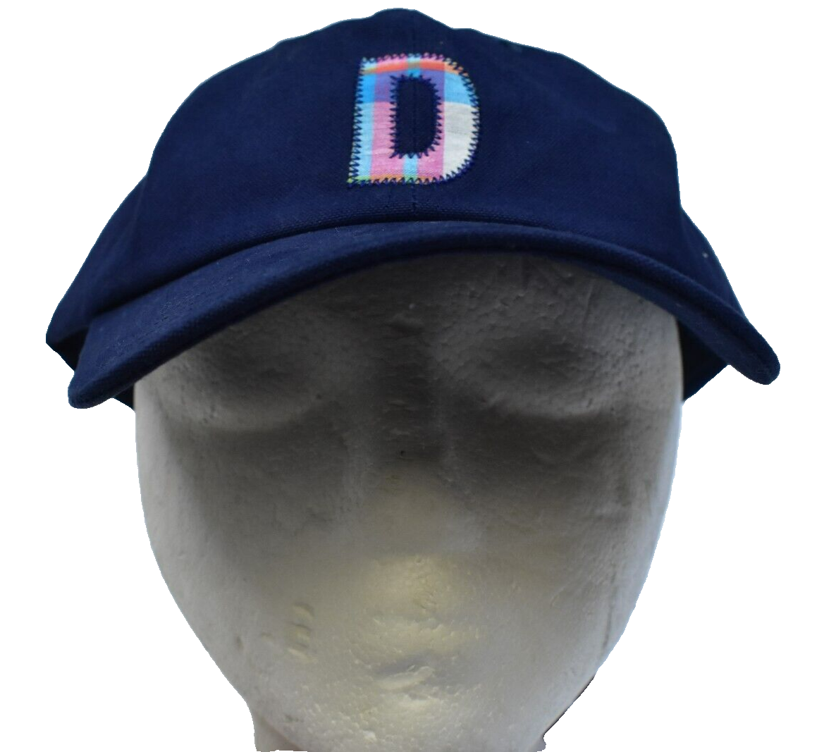 Drakes Navy Blue Badras D Applique Cotton Twill Baseball Cap
